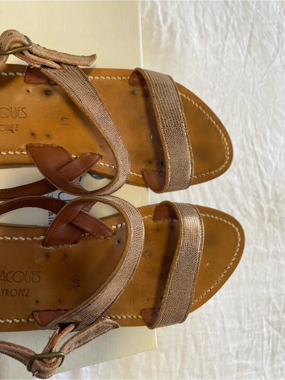 K.Jacques Saint-Tropez Disco Bronze Sandals EU 41